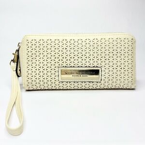 Andrew Marc New York Cream Wristlet Wallet